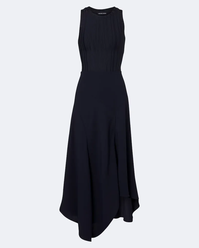 Veronica Beard Midikleid Thalissa aus Rippstrick Blau