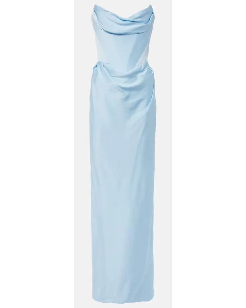 Vivienne Westwood Robe Galaxy aus Satin Blau