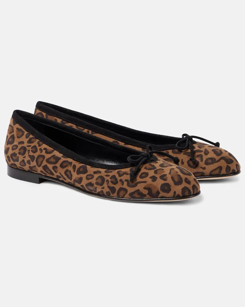 Manolo Blahnik Bedruckte Ballerinas Veralli aus Veloursleder Multicolor