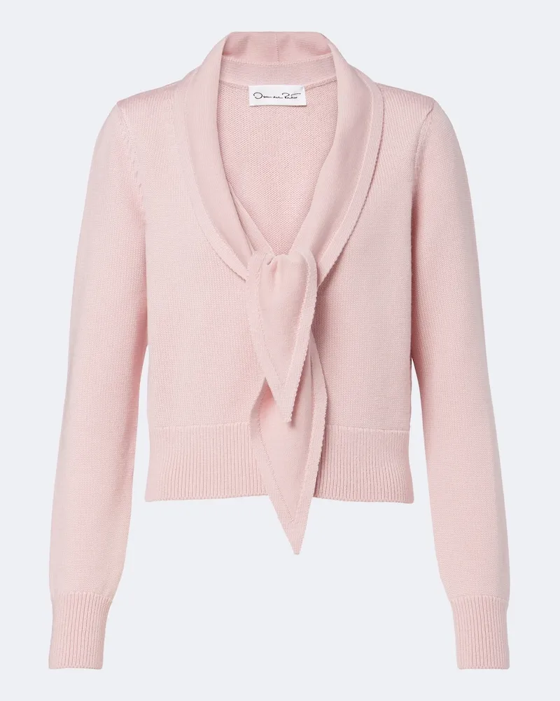 Oscar de la Renta Cardigan aus Schurwolle Rosa