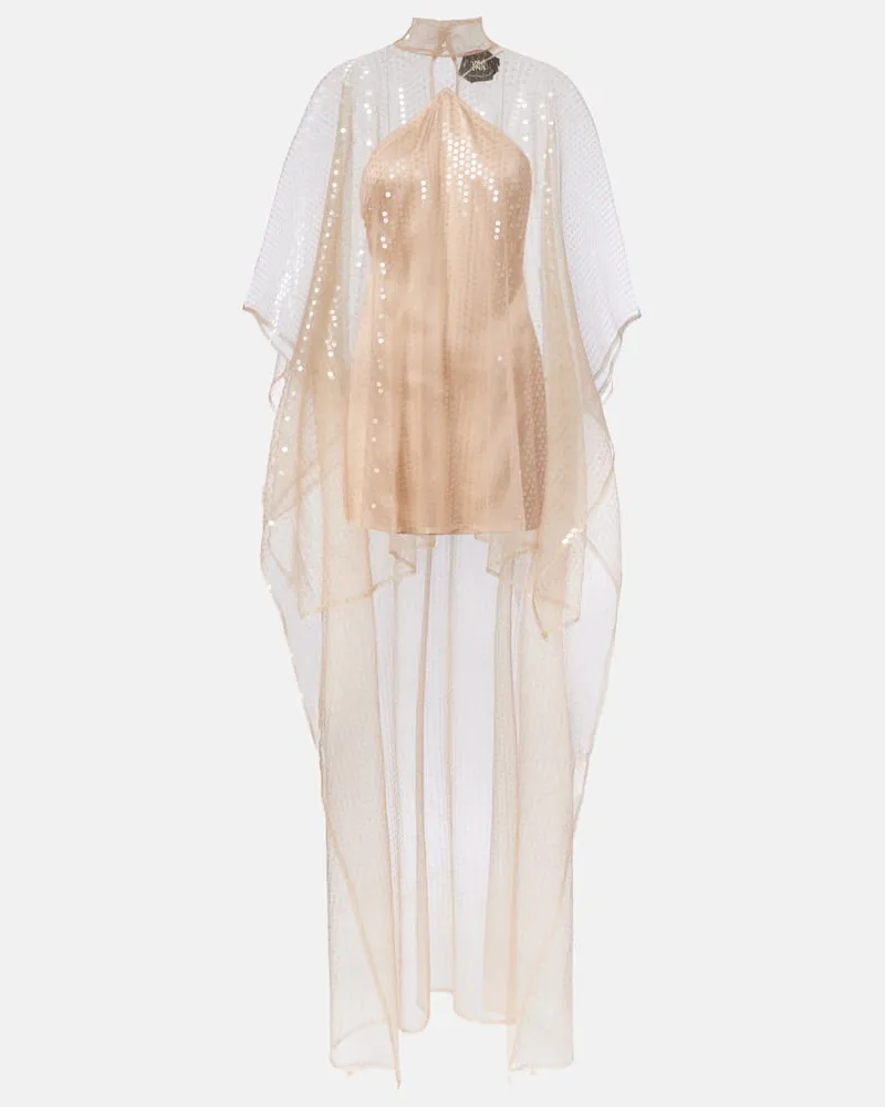 Taller Marmo Kaftan Denver Disco mit Pailletten Beige