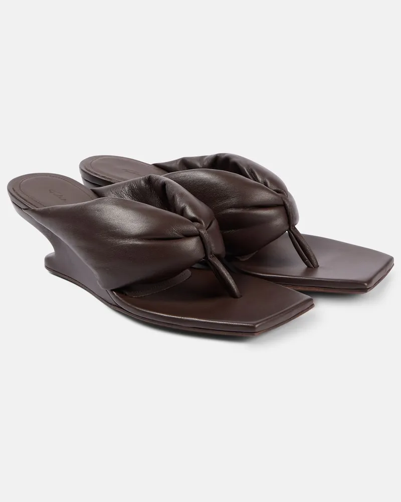 Rick Owens Sandalen Cantilever 45 aus Leder Burgunderrot