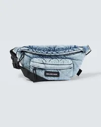 Balenciaga Guerteltasche Explorer aus Denim Blau