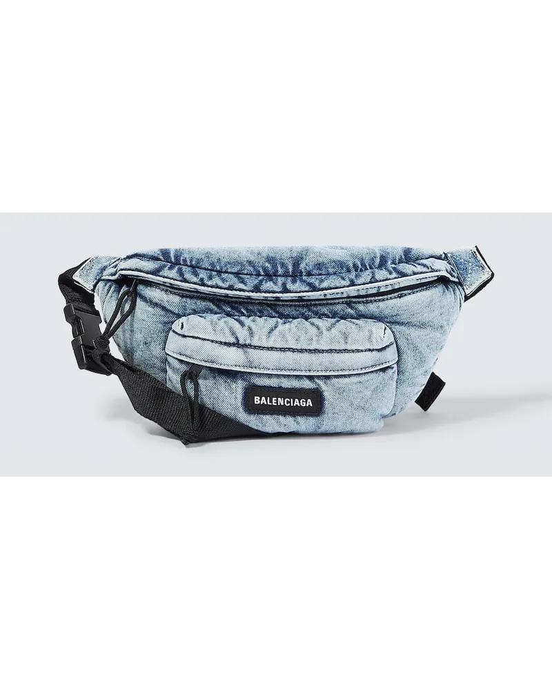 Balenciaga Guerteltasche Explorer aus Denim Blau