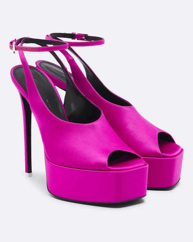 ATTICO Plateausandalen Ornella aus Satin Rosa
