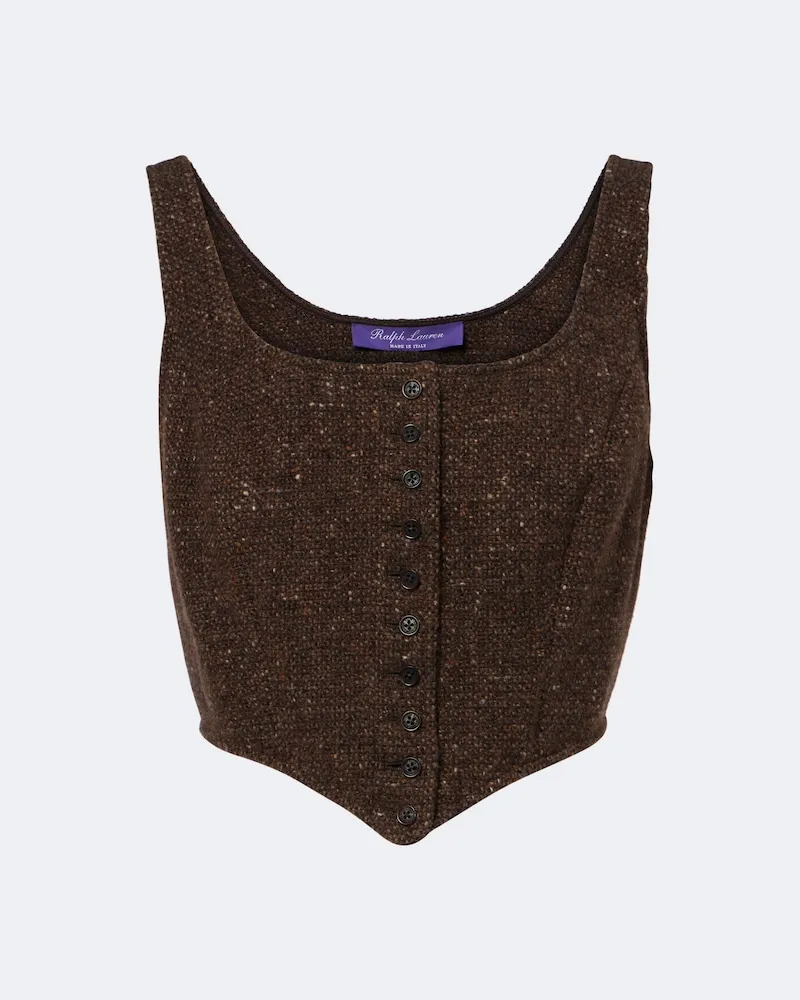Ralph Lauren Top Sherry aus Tweed Braun