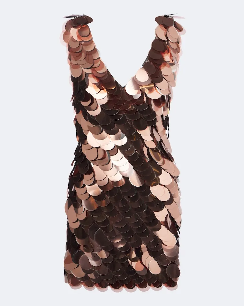 Paco Rabanne Minikleid mit Pailletten Rosa