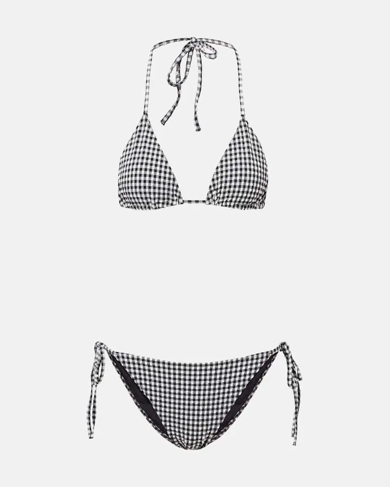 Hunza G Bikini Sabrina aus Seersucker Weiß