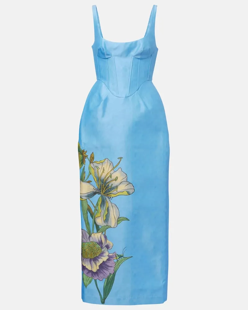 ALEMAIS Alémais Bustier-Kleid Donata aus Taft Blau