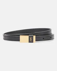 Saint Laurent Guertel aus Leder Schwarz