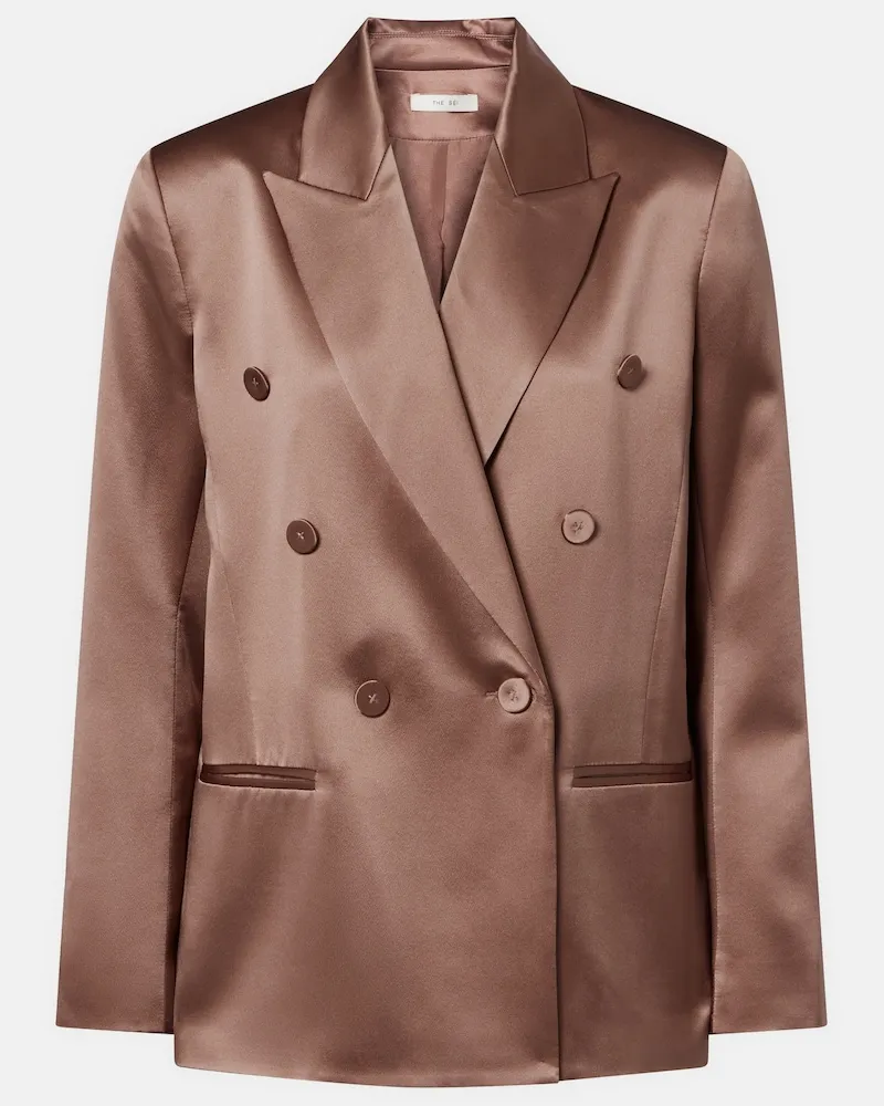 The Sei Blazer aus Seidensatin Braun