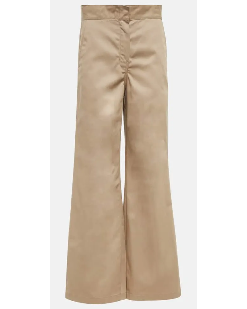 Palm Angels Weite Low-Rise-Hose Beige