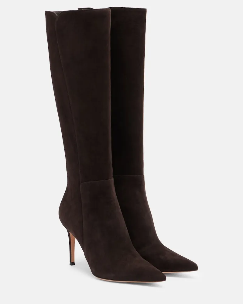 Gianvito Rossi Stiefel aus Veloursleder Braun