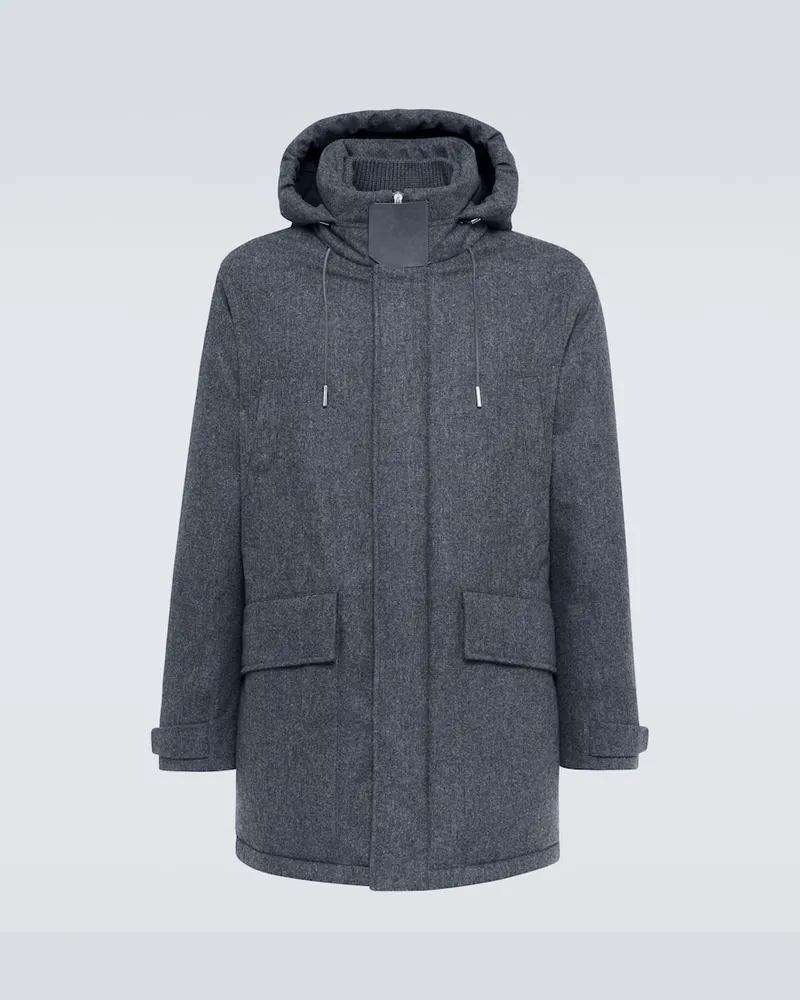 Ermenegildo Zegna Daunenmantel aus Wolle Grau