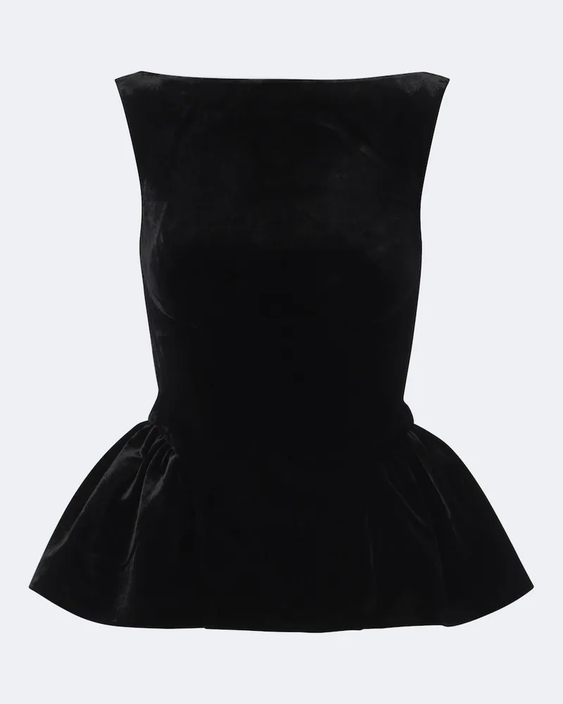 Roland Mouret Top aus Samt Schwarz