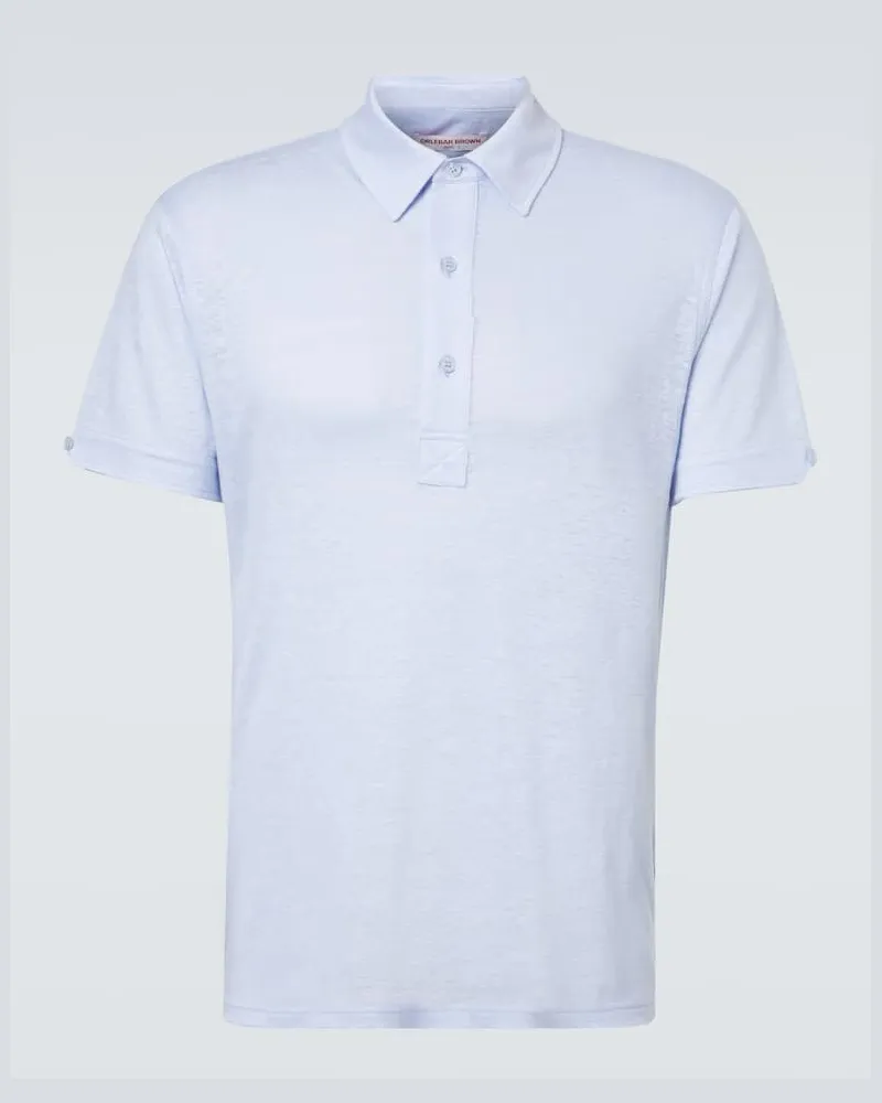 Orlebar Brown Polohemd Sebastian aus Leinen Blau
