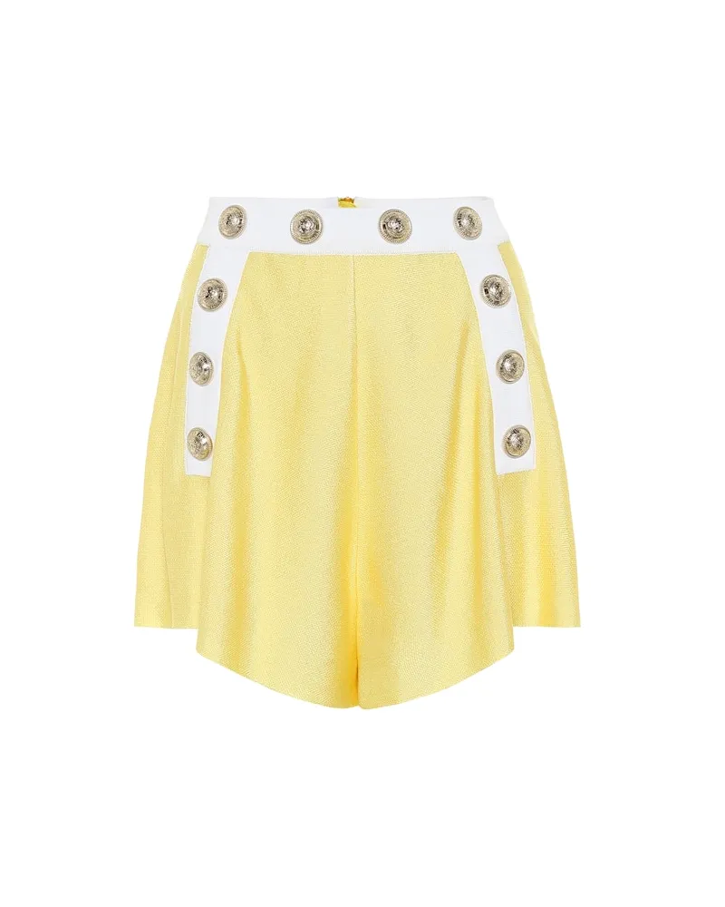 Balmain Shorts aus Strick Gelb