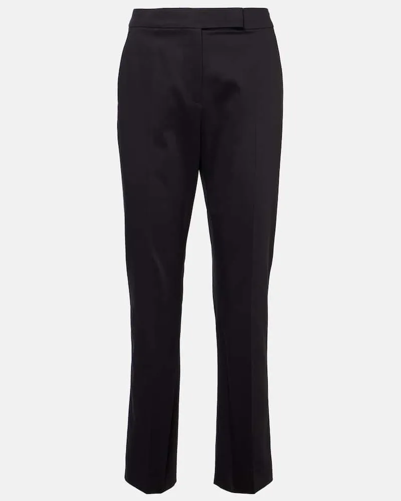Max Mara Mid-Rise-Schlaghose Okra aus Baumwolle Schwarz