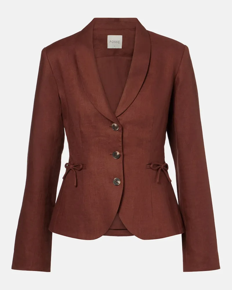 Posse Blazer Sabine aus Leinen Braun