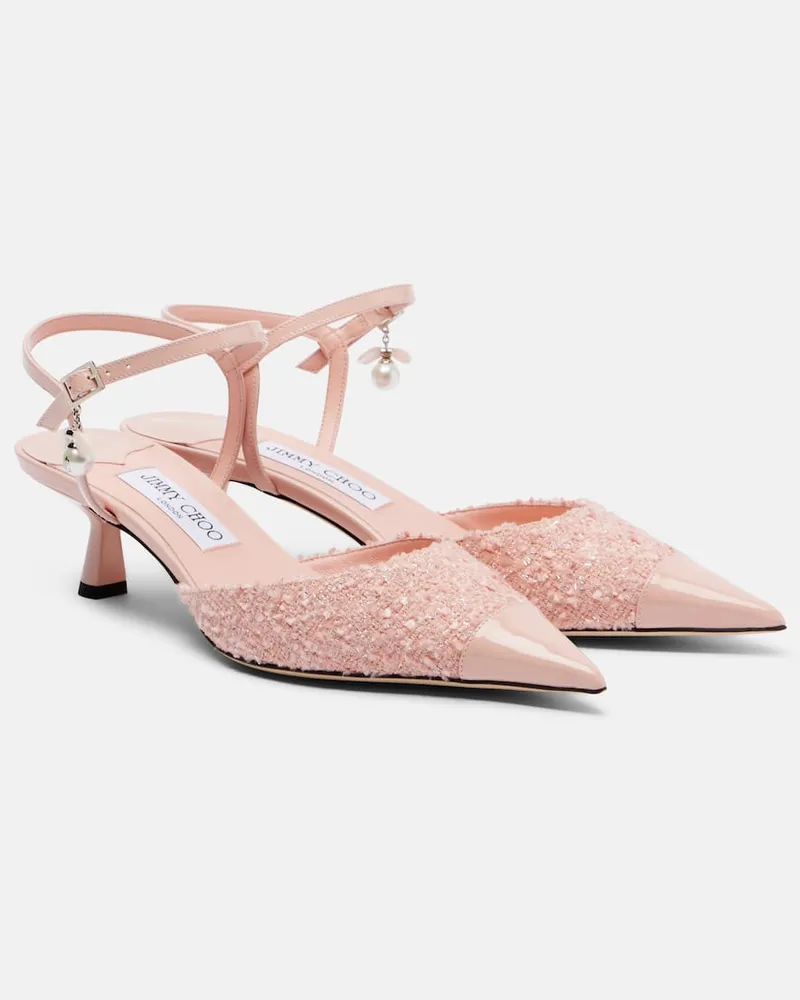 Jimmy Choo Slingback-Pumps Aren aus Tweed Rosa