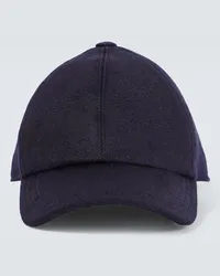 The Row Baseballcap Caspian aus Kaschmir Blau