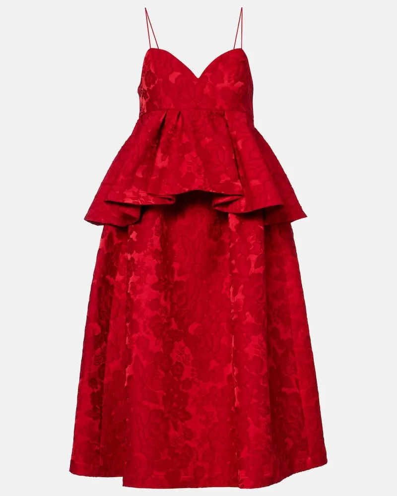 La DoubleJ Midikleid Satine aus Jacquard Rot