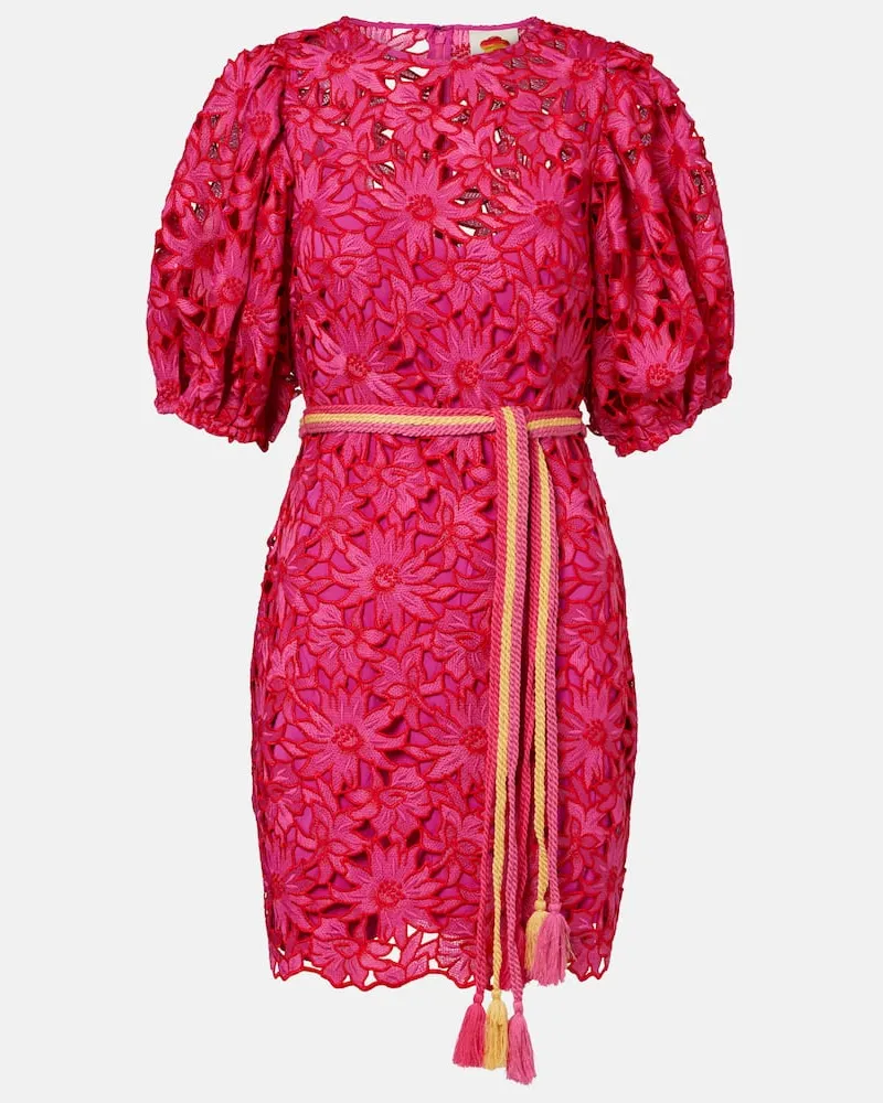 FARM Rio Minikleid aus Spitze Rosa