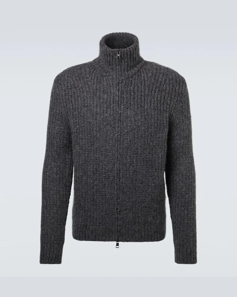 Moncler Jacke aus einem Wollgemisch Grau