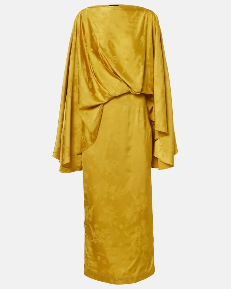 Taller Marmo Midikleid Eolia Primavera aus Jacquard Gelb