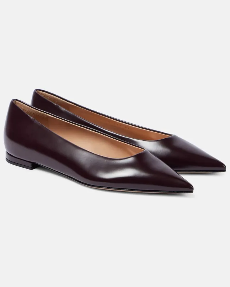 Gianvito Rossi Ballerinas aus Leder Burgund