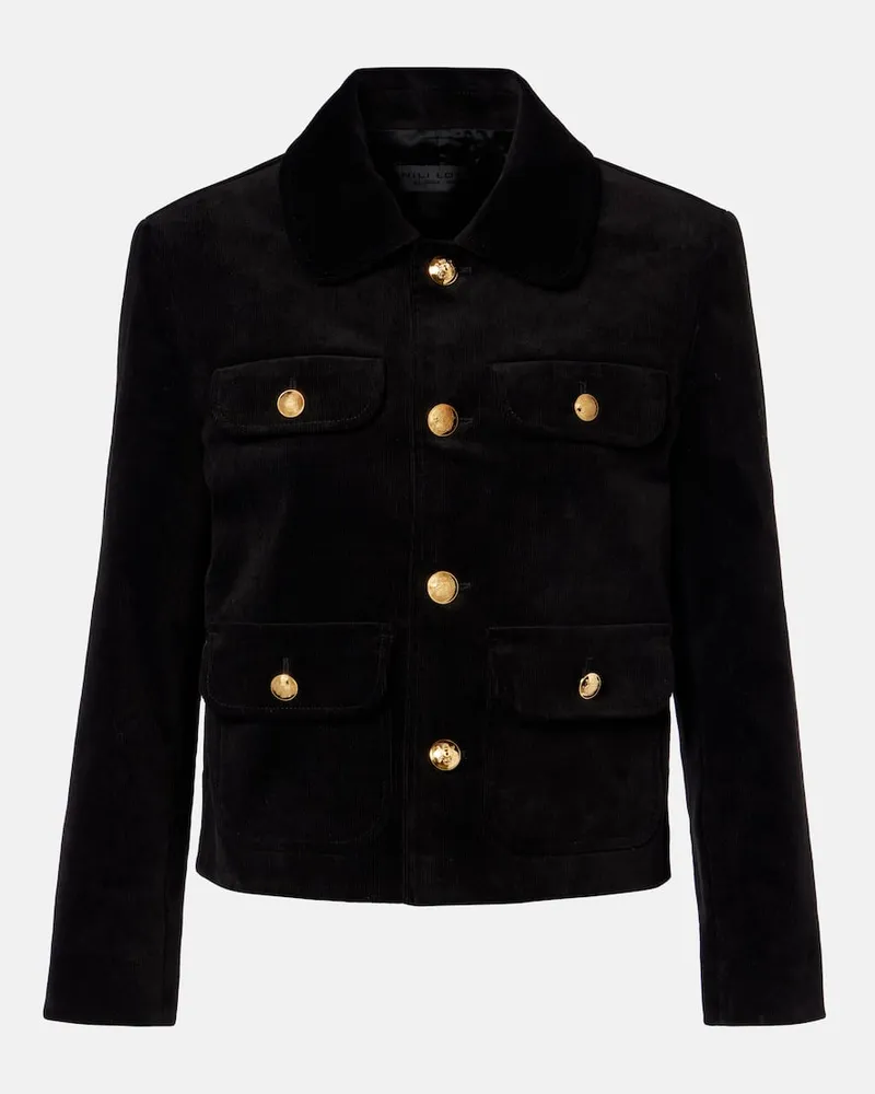 Nili Lotan Cropped-Jacke Chamonix aus einem Baumwollgemisch Schwarz