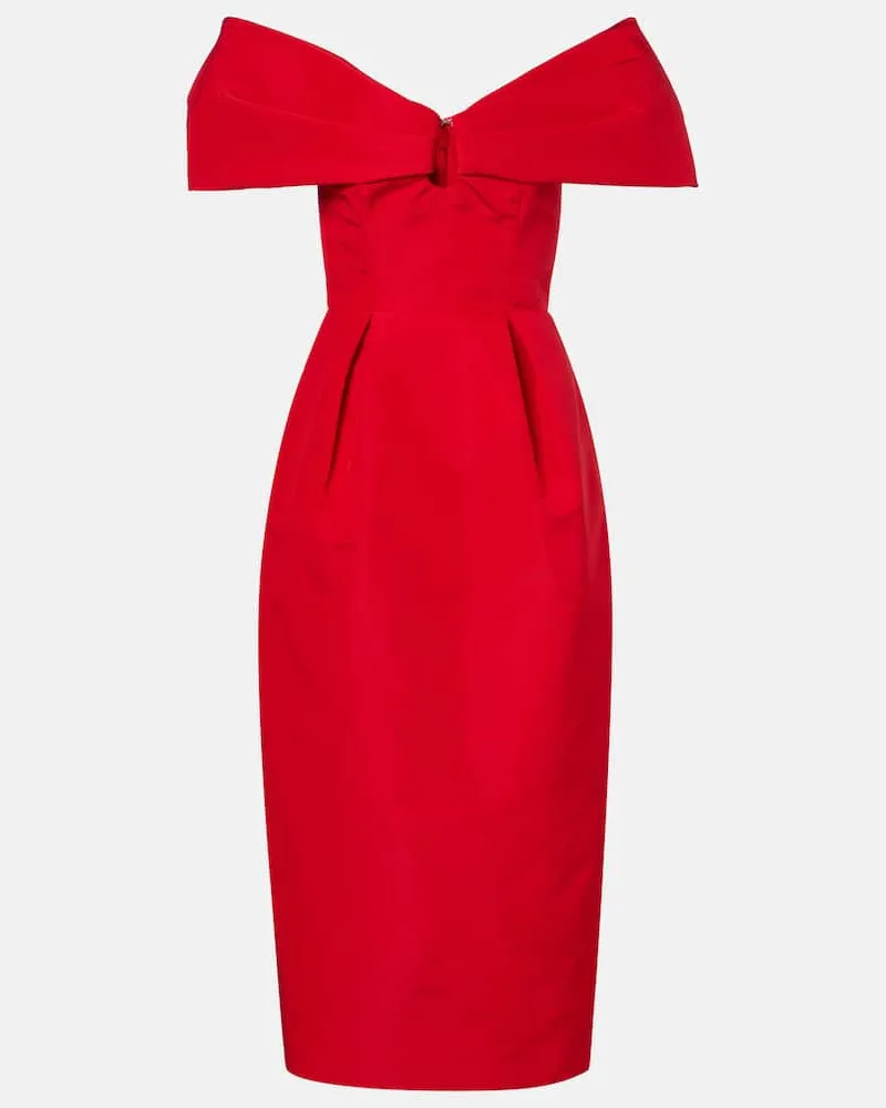 Carolina Herrera New York Off-Shoulder-Maxikleid aus Seide Rot