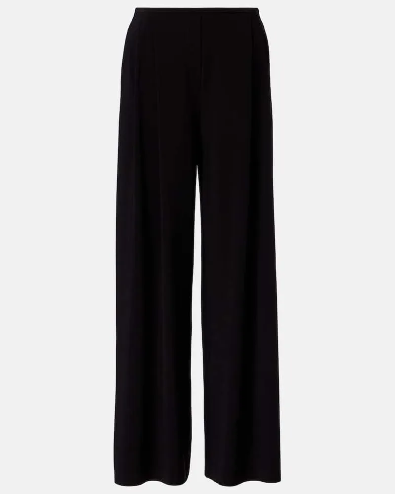 Norma Kamali Weite High-Rise-Hose Schwarz