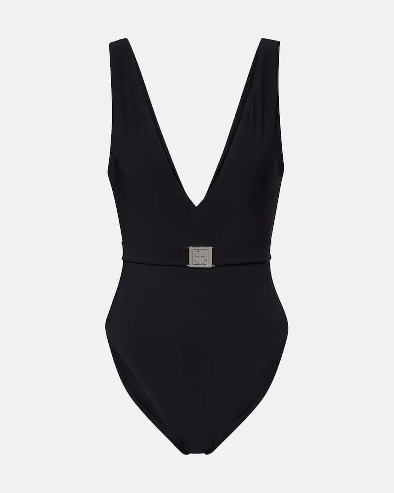 Tory Burch Badeanzug Double T Schwarz