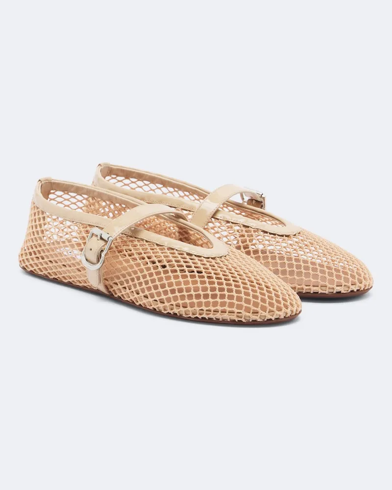 Alaïa Alaïa Ballerinas Mary Jane aus Netzstoff Beige