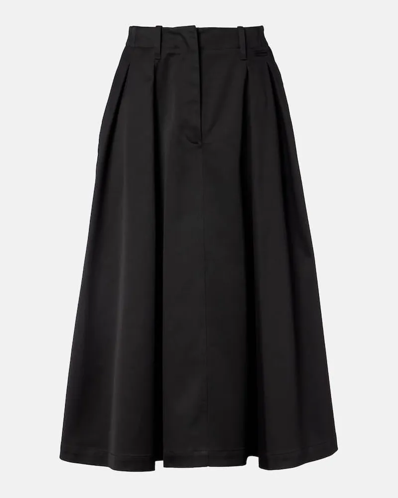 Moncler Midirock aus Baumwolle Schwarz