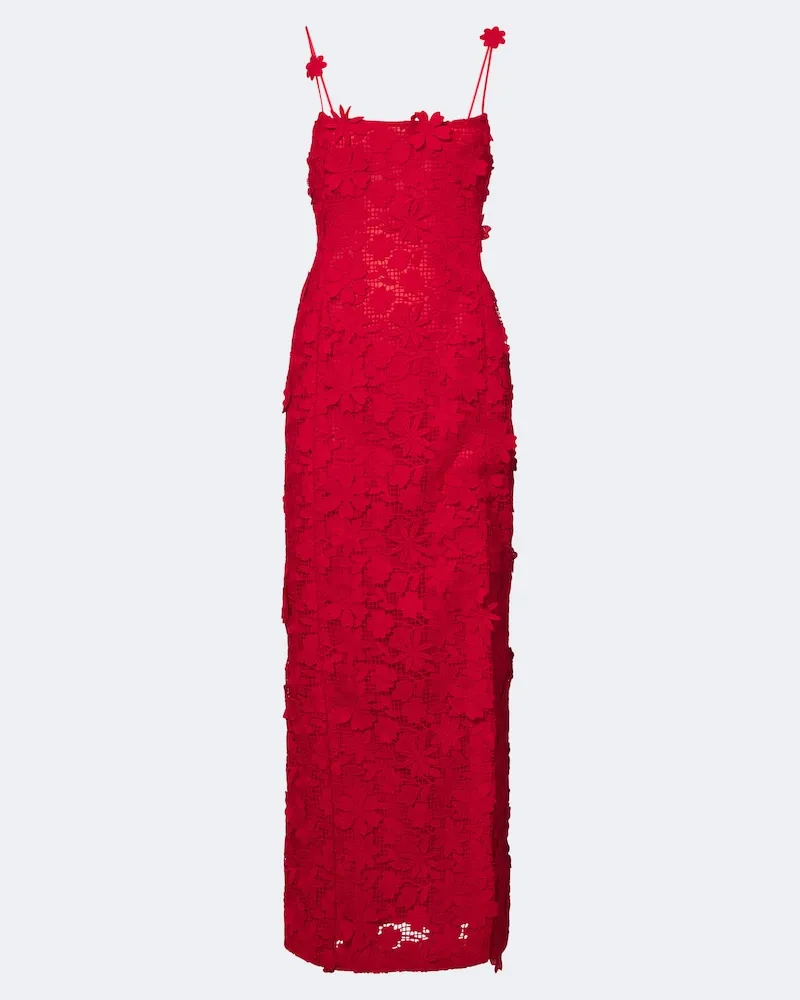 Blumarine Robe aus Guipure-Spitze Rot