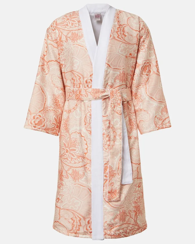 Etro Bademantel Bloom aus Baumwolle Orange