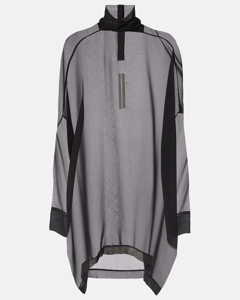 Rick Owens Bluse Hollywood aus Seiden-Chiffon Schwarz