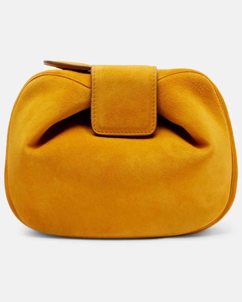 Gabriela Hearst Clutch Soft Demi Small aus Leder Gelb