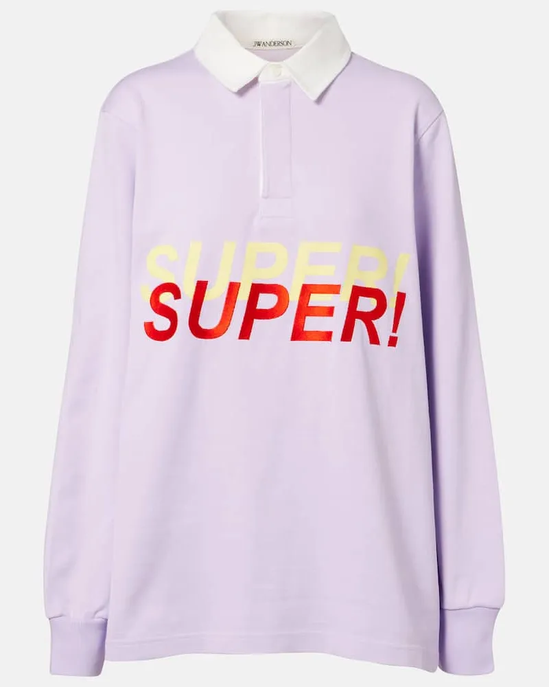 J.W.Anderson Bedruckter Polopullover aus Baumwolle Lila