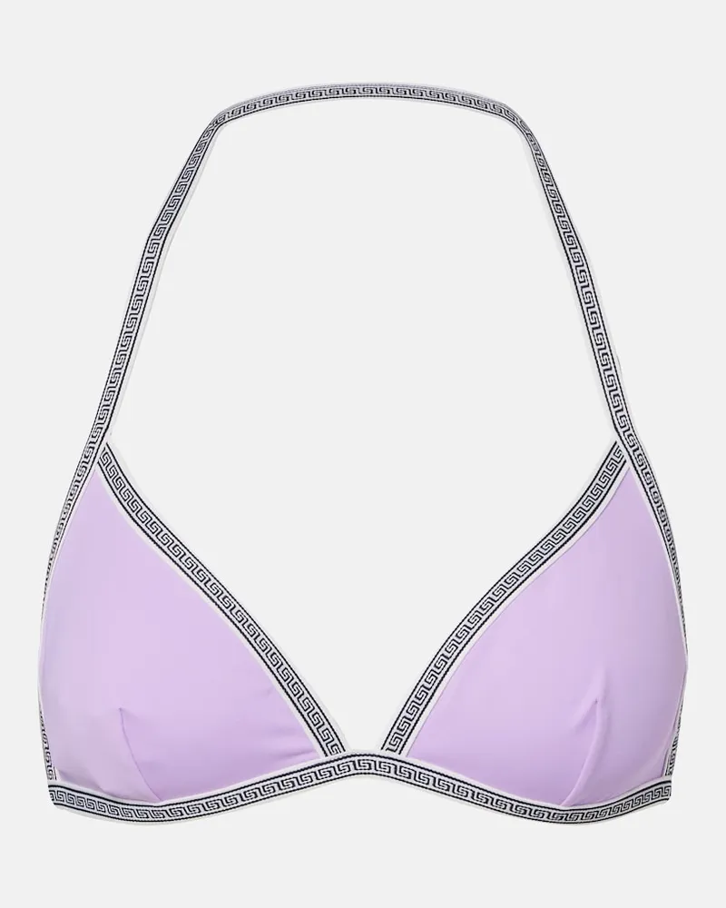 Versace Bikini-Oberteil Greca Violett