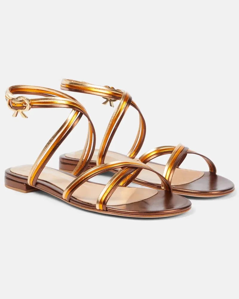 Gianvito Rossi Sandalen Calissa aus Metallic-Leder Multicolor