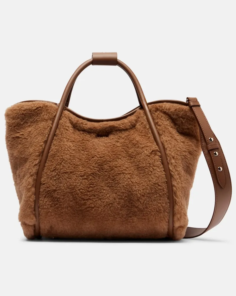 Max Mara Tote Bag Marine Small aus Alpakawolle, Wolle und Seide Braun