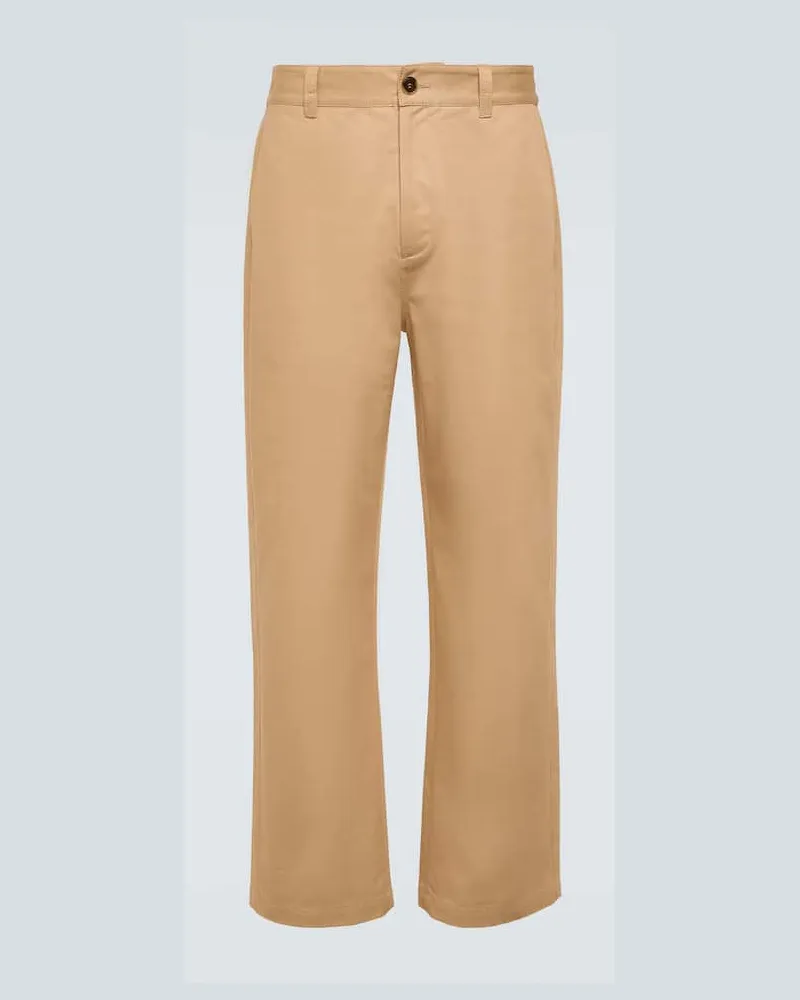 Marni Gerade Hose aus Baumwoll-Gabardine Neutral