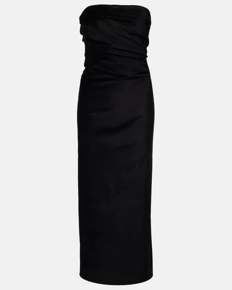 TOVE Midikleid Sabella aus Samt Schwarz