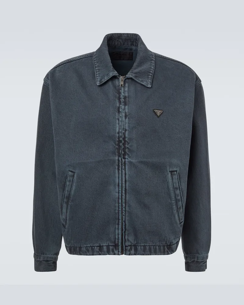 Prada Blouson aus Denim Grau