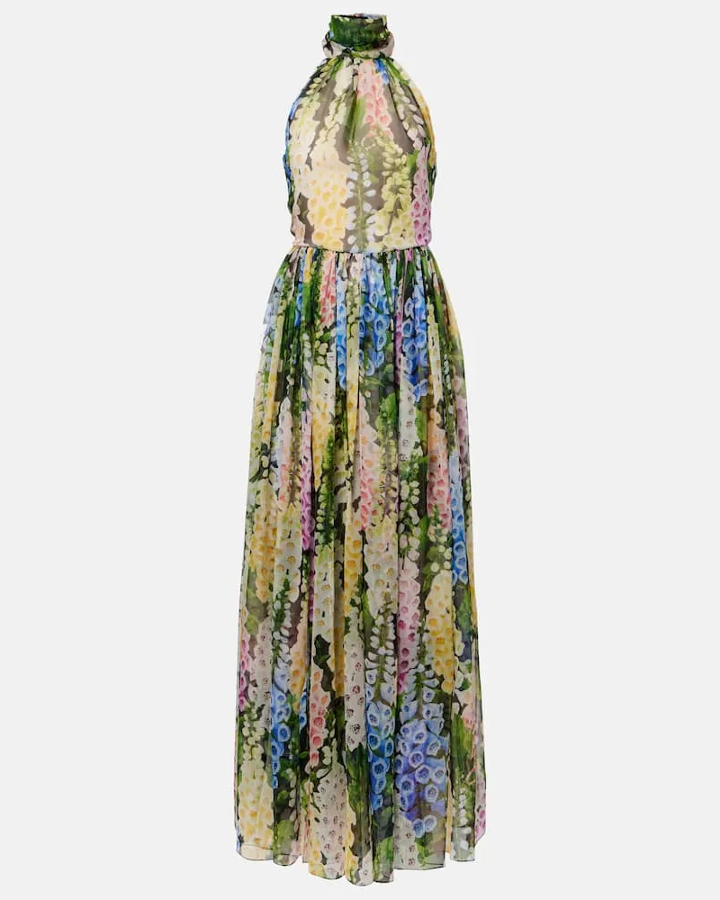 Oscar de la Renta Robe aus Seidenchiffon Multicolor