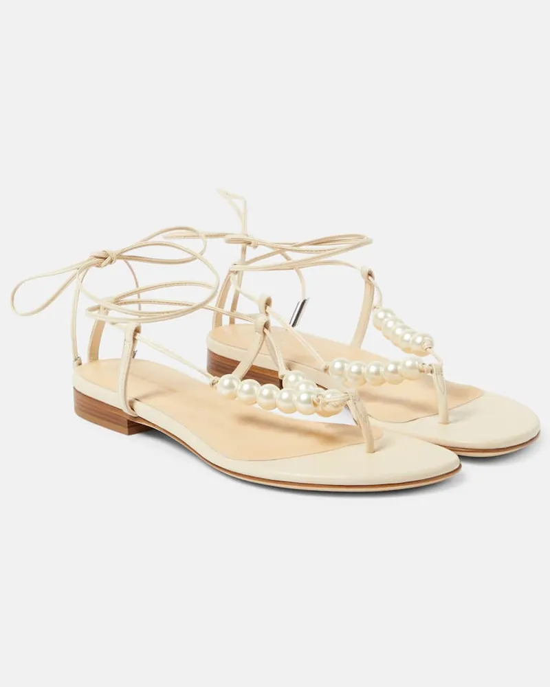 Magda Butrym Verzierte Sandalen aus Leder Weiß