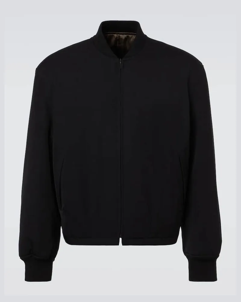 The Row Wendbare Bomberjacke Fenn aus Wolle Schwarz